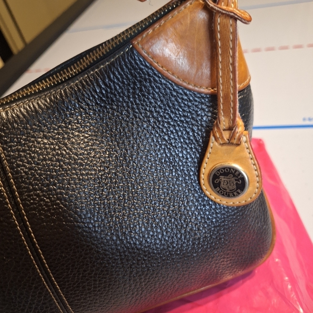 Dooney & Bourke Black  Leather Trim Shoulder Bag - Picture 2 of 13